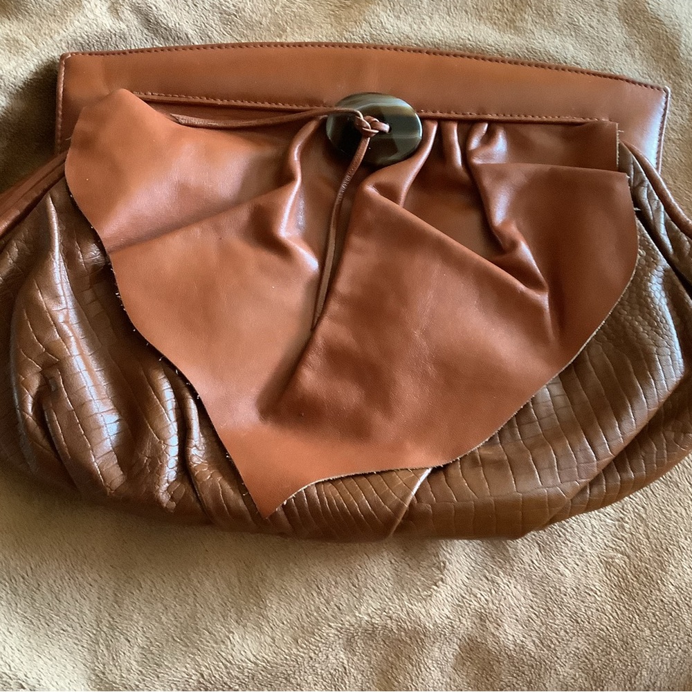 Elegant Brown Leather Clutch